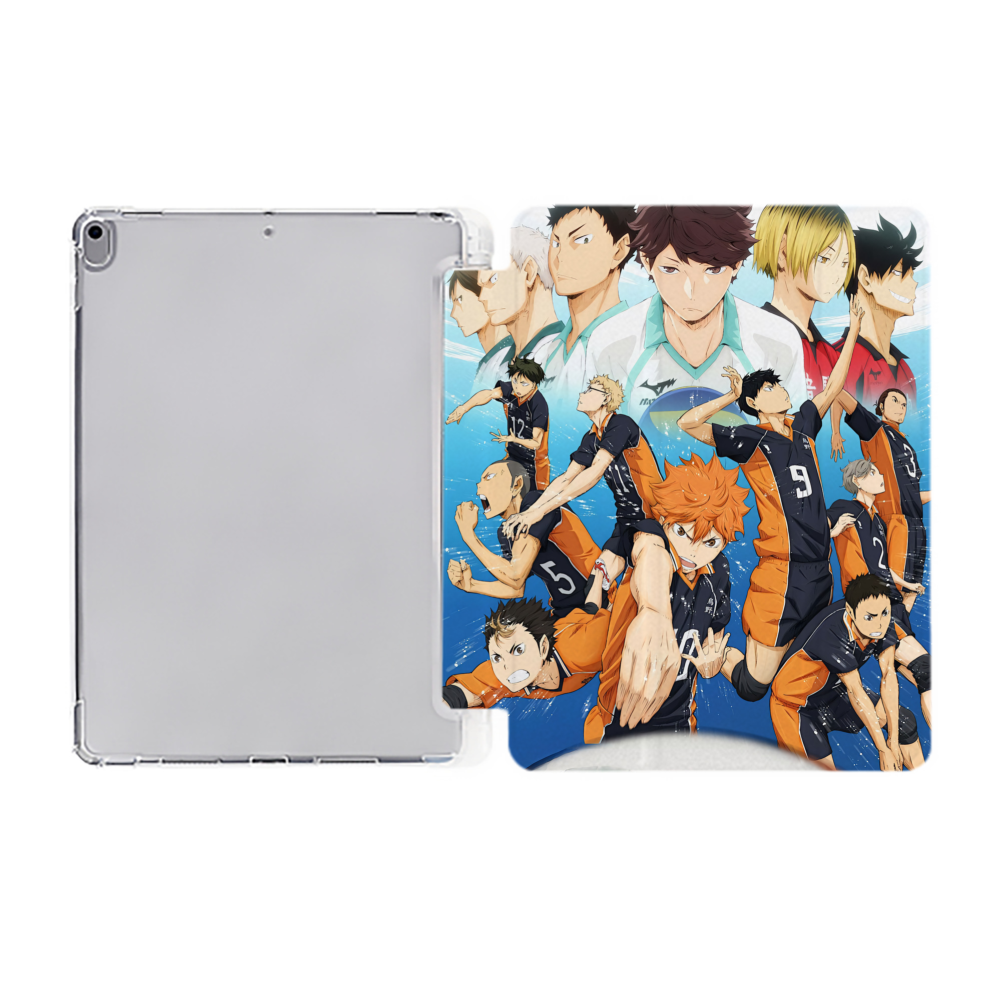 （画像用） ハイキュー!! Haikyu!! IPad ケース ペン収納付き 三つ折りスタンド PUレザー×シリコン 対応機種9.5/10.5/10.9インチ